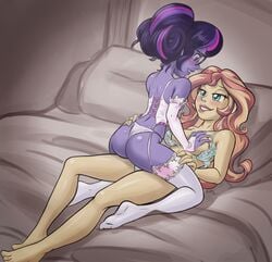 ayvuir_blue equestria_girls friendship_is_magic lingerie my_little_pony sci-twi shax_(artist) shaxbert sunset_shimmer twilight_sparkle_(mlp) yuri