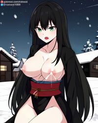 ai_generated green_eyes kimono lactation ranwai stable_diffusion webtoon webtoon_character_na_kang_lim yoo_nari_(webtoon_character_na_kang_lim)