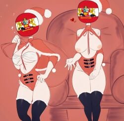 chair chair_position christmas christmas_outfit countryhumans countryhumans_edit countryhumans_girl countryhumans_oc cute cute_face edited female flawsystyle medium_breasts peruanita_imperial tagme