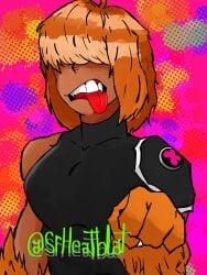 1girls alien_girl ben_10 big_breasts breasts chaquetrix language monster_girl mouth mouth_open smile srheatblast wildmutt