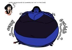 big_breasts blueberry_inflation breasts cakeinspector cleavage female huge_breasts inflation thick_thighs wide_hips