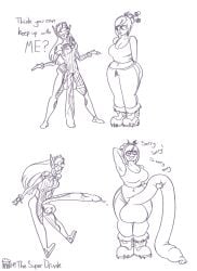 2futas balls big_breasts breasts clothed clothing d.va dialogue duo english_text flaccid fully_clothed futa_only futanari huge_balls huge_cock human hyper_penis mei_(overwatch) monochrome mostly_clothed overwatch penis penis_awe penis_bigger_than_body penis_size_difference sketch standing surprised text thesuperdrunk thick_thighs uncircumcised uncut unretracted_foreskin wide_hips