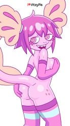 1girls 2d 2d_(artwork) amphibian anthro ass axolotl big_breasts furry high_resolution no_bra no_panties pink_body seductive solo_female tagme vitzypie yellow_eyes