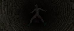 1girls 3d alexbridger belly_dancer belly_dancer_outfit boots braided_hair braided_ponytail brown_eyes brown_hair cleavage dark_lighting enslaved_royal falling falling_down harem_girl harem_outfit loincloth long_hair medium_breasts o-face princess_leia_organa slave slave_bikini slave_collar slave_girl slave_leia slave_outfit star_wars surprised_expression
