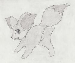 canine female fennekin fox fur infamousrel looking_at_viewer mammal nintendo open_mouth pokemon pokemon_(species) presenting pussy simple_background solo video_games