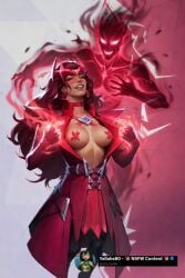 wanda_maximoff scarlet_witch scarlet_witch_(marvel_rivals) marvel marvel_comics marvel_rivals ai_generated 2d edited_official_artwork yallahs80 demon female female_only red_outfit red_clothes dark_skin dark-skinned_female 1girl