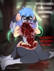 2025 accessory angst anthro atlyss big_breasts blood blood_from_mouth blood_in_mouth blood_on_clothing blood_on_hand blood_on_teeth blood_on_tongue blood_splatter blood_spray blue_hair bodily_fluids breasts clothing clothing_markings cloud cloudy_sky colored crying dialogue digital_drawing_(artwork) digital_media_(artwork) dirt dying ear_markings ear_piercing ear_ring eyebrows facial_markings female forest glistening glistening_eyes gore grass green_eyes hair head_markings hill holding_throat imminent_death kneeling lagomorph leg_markings leporid light lighting long_ears mammal manso2008 markings multicolored_body nosebleed open_mouth outside piercing plant poon_(atlyss) pupils rabbit raised_eyebrow ring_piercing ryona shaded shadow sharp_teeth shrub sky slit_throat small_pupils socks_(marking) solo sweater tail tail_markings tears teeth text thick_thighs tongue topwear tree vivian_(atlyss) watermark wide_eyed wide_hips
