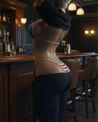 1girls ai_generated american american_female american_flag_bikini athletic athletic_body athletic_female bar bikini curvaceous curvaceous_figure curvy curvy_body curvy_female curvy_figure drinks eyes_out_of_frame female female_focus fit fit_female indoors oc original original_character rear_view sexy sexy_body sexy_female short_hair side_view solo tagme taking_clothes_off taking_off_pants taking_off_shirt toned toned_body toned_female white_hair