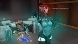 3d alien ass banshee_(warframe) breasts cum dickgirl female glowing intersex ivara_(warframe) penis shadow_(artist) silver_titania_(warframe) sweat titania_(warframe) video_games warframe