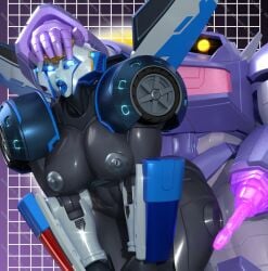 2026 3d 3d_(artwork) 3d_render areola areolae big_breasts blue_eyes blue_lipstick blue_nipples breasts breasts_out nipples one_eye penetration_from_behind robot robot_girl robot_male shockwave_(transformers) soundpunk501 strongarm_(transformers) thick_ass thick_thighs transformers yellow_eyes