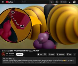 3d_(artwork) animal_genitalia animal_penis anthro ass ayetherah balls big_balls big_butt big_penis big_tail black_and_red black_eyes black_legs black_tail blue_sky blurred_background bottom_heavy bubble_butt dark_theme digital_media_(artwork) equine_genitalia equine_penis genitals green_grass hair heavy_balls hi_res huge_balls huge_butt huge_cock huge_tail hyper hyper_balls hyper_butt hyper_genitalia hyper_penis hyper_tail like looking_at_viewer male meme outline outside_view penis plains purple_penis red_body red_hair red_sheath sheath sky smile solo standing striped_butt stripes tail template_(ayetherah) unknown_species white_outline yellow_butt yellow_outline youtube youtube_thumbnail