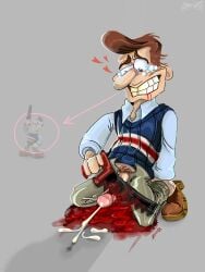 2025 blood castration cutting gore meme_attire neighbours_from_hell_(videogame) non_suitable_content reference_image reposted_with_permission risobase risobase_did_this saw tagme woody_(neighbours_from_hell)