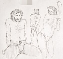 ass bulge hairy looking_at_viewer pentiment shirtless shirtless_male source_request topless topless_male werner_stolz