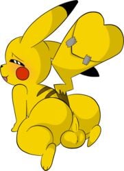 1boy anus ass blush canon_crossdressing feet femboy feral furry girly half-closed_eyes lemonlime male male_only nintendo paws pikachu pokemon presenting presenting_anus rodent solo tail testicles video_games yellow_fur