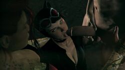 1boy 2017 2girls 3d absurdres animated assisted_fellatio balls batman:_arkham_knight batman_(series) big_breasts black_hair blush breasts bruh-sfm catwoman clothed_female_nude_male costume dc dc_comics erection eyebrows eyelashes female green-skinned_female green_eyes green_skin hair huge_breasts human large_breasts licking lips lipstick long_hair makeup male multiple_girls nose pamela_isley penis poison_ivy red_hair red_lipstick rocksteady_studios saliva selina_kyle shiny shiny_skin short_hair sound source_filmmaker teamwork testicles tongue tongue_out video