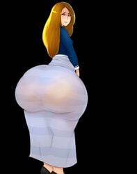 artist_request blonde_hair huge_ass long_hair panties see_trough