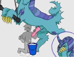 anon bucket cum embarrassed feral foofoai handjob male/ambiguous milking monster my_singing_monsters non-human size_difference strombonin taur teratophilia unusual_anatomy unusual_penis