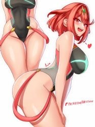 1girls absurd_res anisdrawn ass bare_shoulders black_one-piece_swimsuit blush breasts competition_swimsuit earrings female female_only hi_res large_breasts looking_at_viewer nintendo one-piece_swimsuit pyra pyra_(pro_swimmer)_(xenoblade) red_eyes red_hair short_hair solo swept_bangs swimsuit thighs tiara white_background wide_hips xenoblade_(series) xenoblade_chronicles_(series) xenoblade_chronicles_2