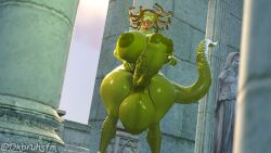 3d 3d_(artwork) anthro balls big_breasts big_penis breasts digital_media_(artwork) european_mythology genitals greek_mythology hi_res huge_cock hyper hyper_genitalia hyper_penis intersex medusa mythology nipples ok_bruh penis reptile scalie snake solo thick_thighs vein veiny_penis