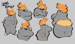 ass_cleavage bbw big_ass big_breasts bootlegjones female large_ass large_breasts lenora_rancher orange_hair original overweight overweight_female solo sweatpants sweatshirt