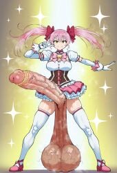 1futa ai_generated big_breasts big_penis dirty_penis excessive_smegma full_body futa_only futaalover futanari hair_ribbon huge_cock large_breasts large_testicles magical_girl massive_cock massive_penis penis pink_hair sagging_balls sagging_testicles smegma smelly_cock smile sparkles standing thighhighs trembling twintails v veiny_penis veiny_testicles white_gloves white_thighhighs yellow_eyes