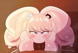 1boy 1boy1girl 1girls :>= absurd_res animated ass asstronsfw balls bent_over big_ass big_penis blonde_hair blowjob blue_eyes bodily_fluids bottom_heavy cum cum_on_ground curvaceous curvy curvy_figure danganronpa danganronpa:_trigger_happy_havoc danganronpa_1 dark-skinned_male dark_skin deep_blowjob deepthroat digital_media_(artwork) duo eyebrows eyelashes fat_ass female genital_fluids genitals hair_ornament hi_res hourglass_figure junko_enoshima light-skinned_female light_skin looking_at_viewer male male/female male_penetrating_female motion_lines musi_cassie musk musk_clouds oral penis plump saliva sound tagme thick_thighs unseen_male_face video video_games voluptuous voluptuous_female wide_hips