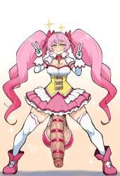 1futa ai_generated ball_bra big_breasts big_penis cock_ring full_body futa_only futaalover futanari hair_ribbon huge_cock large_breasts large_testicles magical_girl penis pink_hair smile sparkles spread_legs standing thighhighs trembling twintails v veiny_penis veiny_testicles white_gloves white_thighhighs yellow_eyes