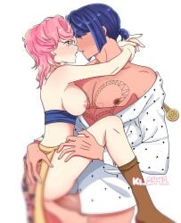 age_difference black_hair blue_eyes breasts bruno_buccellati green_eyes jojo's_bizarre_adventure ki_2442 pink_hair sex straight trish_una vaginal_penetration vento_aureo