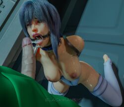 3d blackmansis6 blonde_hair blowjob fellatio female female_focus ghost_in_the_shell kusanagi_motoko male male_pov penis pov tagme tekken