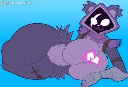 2024 abs anthro bear big_breasts breasts crossed_legs curvy_figure digital_media_(artwork) epic_games featureless_breasts female fortnite fur huge_breasts huge_thighs lying mammal on_side purple_body purple_fur raven_team_leader smile snappygrey solo thick_thighs voluptuous voluptuous_female wide_hips