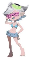 artist_request bikini booty_shorts inkling inkling_girl marie_(splatoon) splatoon splatoon_(series) squid_sisters squid_sisters_(splatoon) tagme tentacle_hair