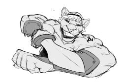 headband lioness muscular snarl symbol thick_bottom_lip tio_ninja