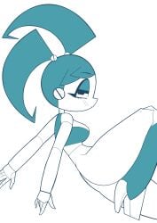 1girls belly breasts crop_top female female_focus female_only hss_dada jenny_wakeman my_life_as_a_teenage_robot nickelodeon robot robot_girl skirt xj-9