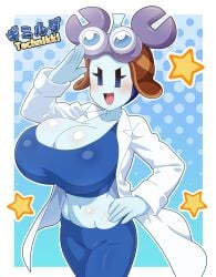 big_breasts cleavage clothed female female_only huge_breasts mario_(series) mario_and_luigi:_brothership revealing_clothes sinhtkw teasing technikki