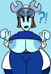 big_breasts casual_nudity chillfab clothed female female_only huge_ass huge_breasts mario_(series) mario_and_luigi:_brothership nipples_visible_through_clothing no_bra revealing_clothes technikki underboob