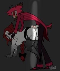 alastor_(hazbin_hotel) bbw clothed_sex commission commission_art commissions_open hazbin_hotel hazbin_hotel_oc penis_out pull_out