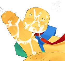 after_blowjob big_penis excessive_cum forsaken_(roblox) gay kneeling leash leash_and_collar looking_at_viewer mafioso_(forsaken) noob noob_(forsaken) noob_(roblox) off_screen_character puffy_cheeks tagme tears toari