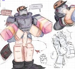 007n7 007n7_(forsaken) 2boys arms_behind_back balls before_sex behind_another big_dom_small_sub blocky_anatomy blocky_body blowjob builderman builderman_(forsaken) commission cum cum_in_mouth cuntboy cuntboy/male disembodied_penis dubious_consent forsaken_(roblox) gay gay_sex half-dressed high_socks holding_legs large_penis nervous pants_down penis pussy roblox roblox_game robloxian rushed_drawing size_difference slimeyslimer sweat tail teasing text text_bubble tied_up transmasc whiteboardfox