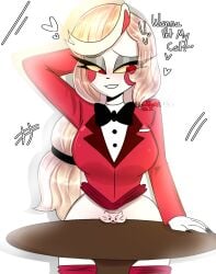 1girl 1girls 2026 4_fingers ? amazon_prime asking asking_for_it asking_for_sex asking_viewer big_breasts black_nails black_nose blonde blonde_female blonde_hair blush blushing blushing_at_viewer blushing_female bottomless bow bowtie braided_hair braided_ponytail breasts cat_ears cat_eyes cat_nose charlie_morningstar charlie_morningstar_(hazbin_hotel) clitoris clitoris_peek dialogue do_you_want_to_pet_my_cat_(meme) drawing drawing_on_body drawing_on_pussy embarrassed embarrassed_nude_female enf female hazbin_hotel heart hearts_around_head long_hair long_nails looking_at_viewer looking_back meme pants_down pussy pussy_lips pussy_lips_on_table pussy_on_table pussy_peek red_cheekdots red_eyes red_hair sharpie sharpie_(marker) solo tagme tagme_(artist) text uniform uniform_female uniform_top white_background white_body white_skin yellow_eyes