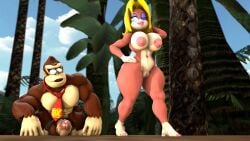 1boy 1girls 3d 3d_(artwork) alternate_version_available balls barefoot big_balls big_breasts big_penis big_thighs blonde_hair blue_eyes breasts brown_fur candy_kong curvy curvy_female donkey_kong donkey_kong_(series) duo eyeshadow female female/male female_focus hand_behind_head hand_on_hip kabalmystic_(style) light_skin lips lipstick looking_back_at_another male male/female nackey nail_polish naked necktie nintendo nipples nude one_eye_closed outdoors penis pink_lipstick pink_nail_polish pink_nails pussy red_necktie shoulder_length_hair thick thick_hips thick_thighs thighs violet_eyeshadow wide_hips