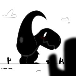 anus black_skin cactus clouds dessert dinosaur dinosaur_(google_chrome) google google_chrome h0rnyforferal hands_on_knees ibispaint_(artwork) ibispaintx lonely_t-rex male non-human non-human_head non-human_only presenting_butt reptile simple_background simple_coloring simple_drawing simple_shading sketch t-rex toony tyrannosaurus_rex white_background