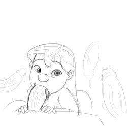 accurate accurate_art_style blowjob drawing fellatio lilo_and_stitch lilo_pelekai looking_at_viewer multiple_boys multiple_penises oral oral_penetration oral_sex sucking sucking_penis traditional_art traditional_drawing_(artwork)