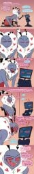 2boys antennae_(anatomy) before_sex comic crossed_arms dialogue english_text erection gay gradient_background hazbin_hotel heart-shaped_areola heart_nipples hellaverse male_only moth naked nipple_chain nipple_piercing nude nude_male penis red_sclera schaychaym sharp_teeth size_difference tv_head valentino_(hazbin_hotel) vox_(hazbin_hotel) yaoi