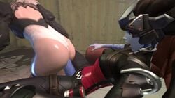 1futa 1girls 3d animated ass big_penis clothed_sex crossover dickgirl eastern_and_western_character erection female futa_on_female futanari intersex large_penis leotard nier nier:_automata no_sound overwatch penis reverse_upright_straddle sex sex_from_behind shorter_than_10_seconds source_filmmaker video widowmaker yorha_2b zenu