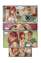 1boy 3girls anna_marie black_hair blonde blonde_hair blush breasts brown_hair cleavage comic covered_breasts cyclops_(x-men) emma_frost english_text female glasses green_eyes high_resolution jean_grey large_breasts laura_kinney long_hair male marvel marvel_comics megane multicolored_hair multiple_girls mutant nail_polish one-eyed painting penis photo_(object) picture pictures pieexpress red_hair rogue_(x-men) scott_summers short_hair silver_hair sunglasses superhero superheroine tentacles text two_tone_hair white_hair white_queen x-23 x-men