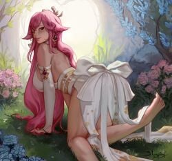 yae miko from genshin impact by sleepingsol