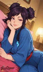 artist:eroqueen street_fighter juri_han 1girl solo breasts large_breasts nipples areolae ass pussy nude completely_nude uncensored nsfw hentai blush curvy thick_thighs wide_hips thighs navel long_hair looking_at_viewer smile seductive open_mouth full_body high_resolution highly_detailed simple_background rule34 ai_generated patreon