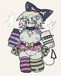 1girls arm_warmer arm_warmers armwarmer armwarmers black_bow blocky_body blush breasts breasts_out cross_necklace cute female female_only fingerless_gloves fishnets green_bow green_thighhighs ihat3slh nipples noir_(ihat3slh) open_mouth pink_thighhighs pussy rainbow_glasses ripped_clothing ripped_fishnets roblox roblox_avatar robloxian scene scene_(fashion) scene_girl scene_hair skirt skirt_lift skirt_up skull_hair_ornament spiked_bracelet spiked_collar star_glasses striped_thighhighs sweat sweatdrop tail thighhighs uncomfortable vagina white_hair white_skin