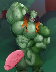 alien alien_boy alien_genitalia alien_humanoid alien_only bara forest forest_background male male_only outdoor_nudity outdoors outside penis penis_out predator_(franchise) solo solo_anthro solo_focus solo_male thick_penis xxxmochi_mochi yautja