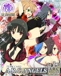 black_hair blue_hair bow bra breasts brown_hair card_(medium) green_eyes karasu_(senran_kagura) long_hair microphone red_eyes red_hair sakyou_(senran_kagura) senran_kagura sisters smile tachibana_(senran_kagura) tsubaki_(senran_kagura) ukyou_(senran_kagura)